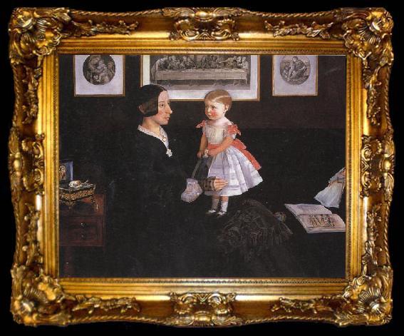 framed  Sir John Everett Millais Mrs James Wyatt Jnr and her Daughter, ta009-2